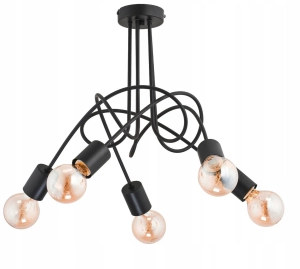 Lampa sufitowa wisząca 5X E27 Loft Żyrandol RETRO pająk 5 ramion