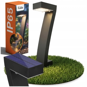 Lampa Solarna Ogrodowa LED IP65 Wbijany Słupek Czarny Czujnik Zmierzchu