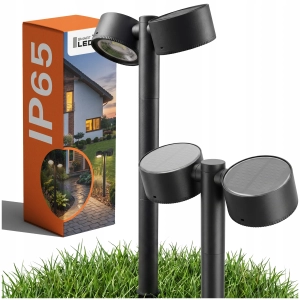 LAMPA SOLARNA OGRODOWA LED IP65 Regulowany Słupek Czujnik Zmierzchu