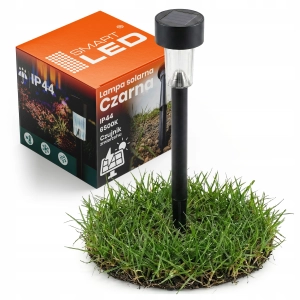 LAMPA SOLARNA OGRODOWA Smartled Słupek 30 cm IP44 Czujnik Zmierzchu Czarny