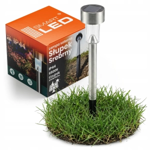 Lampa Solarna LED Ogrodowa Słupek 30cm Czujnik Zmierzchu IP44 Mocna Premium