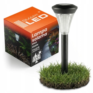 Lampa Solarna LED Ogrodowa Słupek 30cm IP44 Czujnik Zmierzchu Mocna Premium