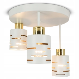 Lampa Sufitowa LED 3X E27 Żyrandol Plafon Natynkowy Oprawa Biała Salon
