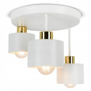 Lampa Sufitowa LED 3X E27 Żyrandol Plafon Natynkowy Oprawa Biała Salon