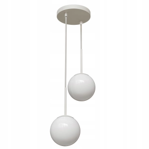 Lampa Wisząca Sufitowa LED 2x G9 Kule Klosz Mleczny Loft Żyrandol Kaszmir