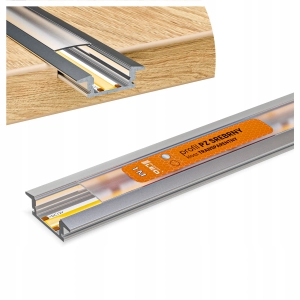 PROFIL aluminiowy do taśma LED srebrny wpuszczany + klosz 1M przeźroczysty