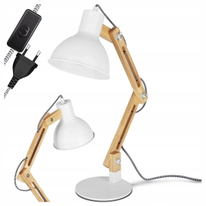 Lampka Na Biurko Biurkowa LED Nocna Do Sypialni E27 Kreślarska Regulowana