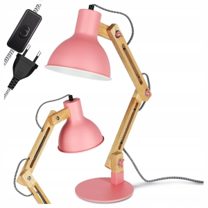 Lampka Na Biurko Biurkowa LED Nocna Do Sypialni E27 Kreślarska Regulowana