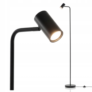 Lampa Podłogowa Stojąca LED Do Czytania GU10 160cm Czarna Włącznik Nożny