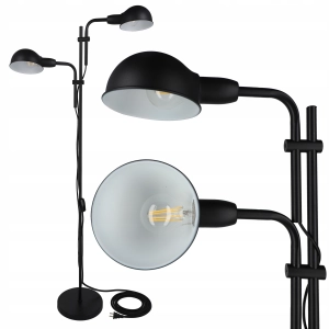 Lampa Stojąca Podłogowa LED Lampka Do Czytania Regulowana 2X E27 Włącznik