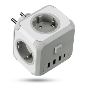 Przedłużacz Rozgałęźnik Kostka Trójnik Do Gniazdka Włącznik Ładowarka USB