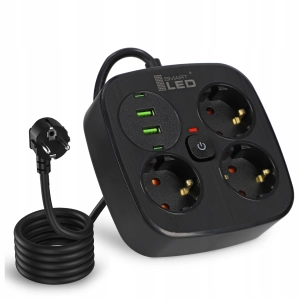 Przedłużacz Listwa Zasilająca Sieciowa 3 Gniazda 230V 3M 4x USB Ładowarka