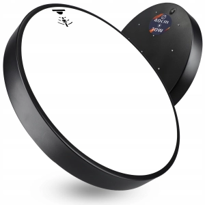 Lampa LED z czujnikiem ruchu zmierzchu Sufitowa Plafon Czarna 40cm 30W