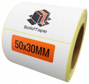Etykiety termiczne kurierskie 50x30 mm 1000 sztuk samoprzylepne białe