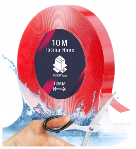 Taśma Dwustronna NANO Wielokrotnego Użytku Montażowa Wodoodporna Mocna 10M