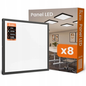 PANEL LED Natynkowy Plafon 40W Plafon 4000K 5600lm 60x60 cm Czarny SUFITOWY