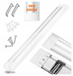 Lampa LED 36W 120cm Oprawa Sufitowa Natynkowa Do Garażu Warsztatu 6000K WH