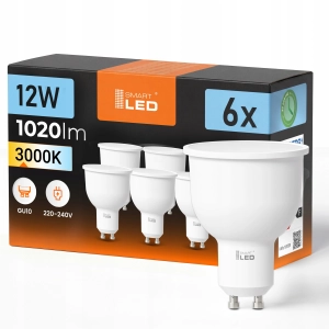 Żarówka LED GU10 12W 1020lm Barwa Ciepła 3000K Halogenowa NIE MRUGA 230V