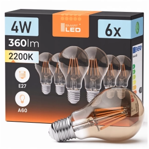 Żarówka LED E27 A60 4W 360 lm Barwa Ciepła 2200K Filament Dekoracyjna