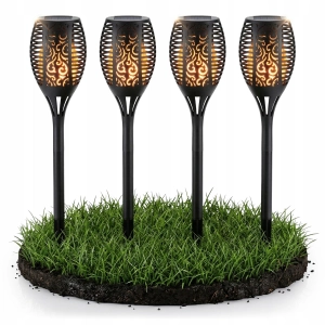 Lampa Solarna LED Ogrodowa IP44 Pochodnia Płomień 51cm Czujnik Zmierzchu