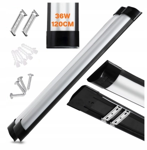 Lampa LED 36W 120cm Oprawa Sufitowa Natynkowa Do Garażu Warsztatu 6000K BK