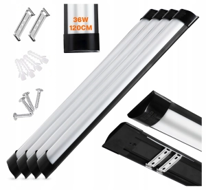 Lampa LED 36W 120cm Oprawa Sufitowa Natynkowa Do Garażu Warsztatu 6000K BK